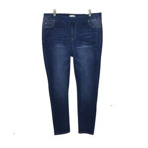 Johnnies Jeans Skinny Pull On Elastic Waist Stretch Denim Blue XL 29 Inseam
